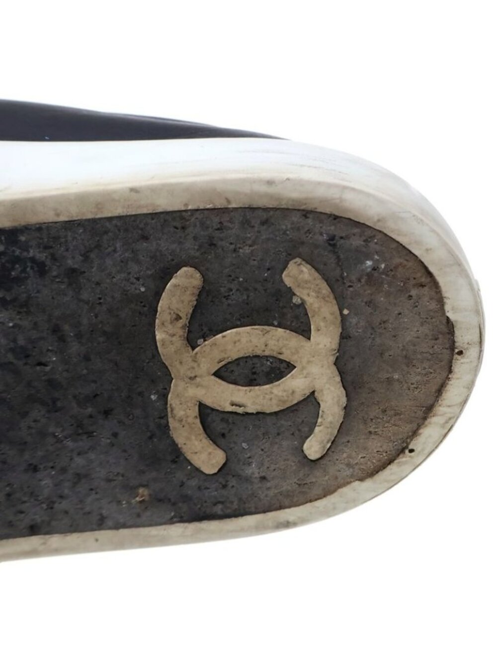 Chanel Bicolor Slip on Low Cut Shoes White Black - Picture 6 of 6